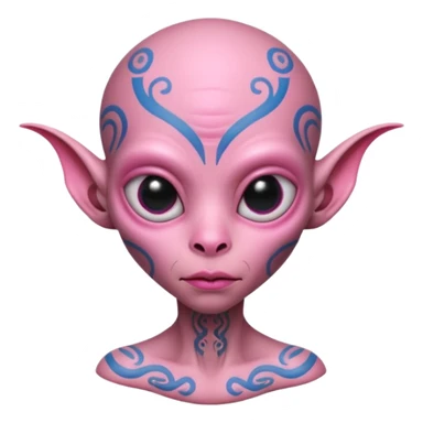 tatted pink alien head sticker