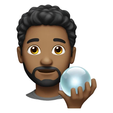 guy with black hair holding crystal ball sticker