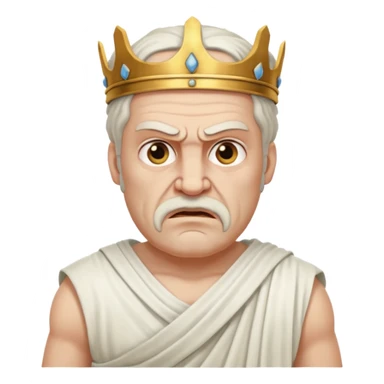 evil ancient greek king with toga ugly sticker