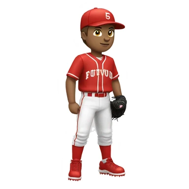 youth baseball pitcher in red and white uniform sticker