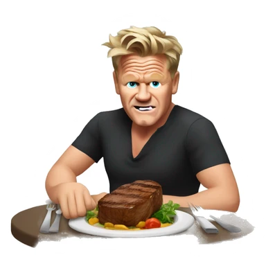 Gordon Ramsay eating Stake Dinner sticker