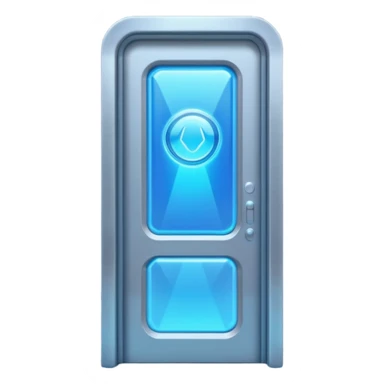 futuristic door with holographic interface sticker
