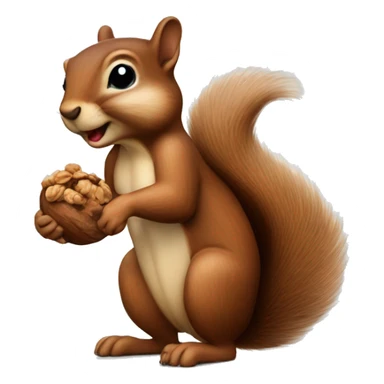 squirrel, walnut, christmas sticker
