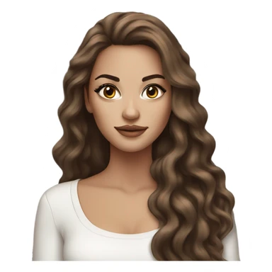 stunning beauty white woman, brown long hair and black eyeliner sticker