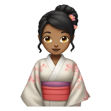 lightskin girl with black hair wearing a kimono sticker