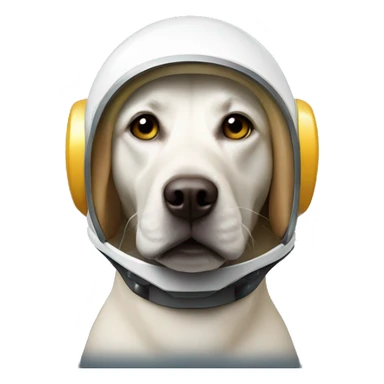 Labrador wearing a space helmet frontal view sticker