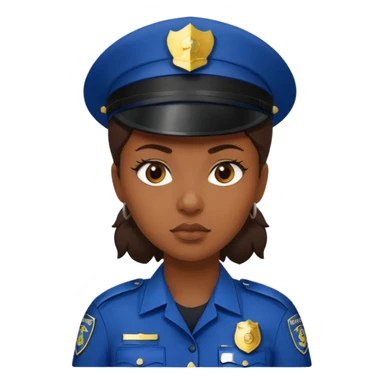black woman wear police's uniform sticker
