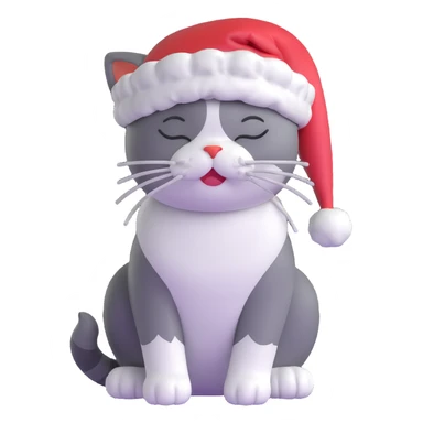 a cat dreaming about christmas holidays sticker