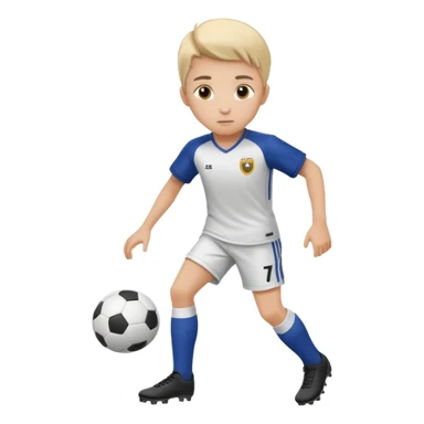 A soccer Player, WHO only hast a head and one foot beneath the head sticker