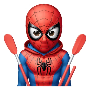 Spiderman wearing skis and a ski mask sticker