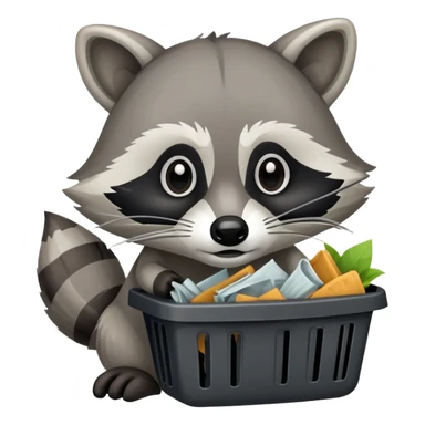 Raccoon eating trash sticker