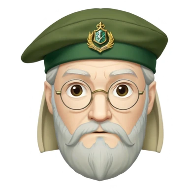 albus dumbledore from harry potter with green scottish Tam o'shanter cap and decorative motifs sticker
