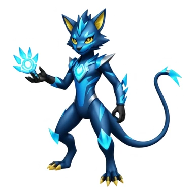 Modern Cyber Luxray-Zeraora-Fakémon-creature, full body sticker