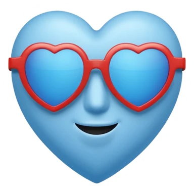 blue heart wearing sunglasses sticker