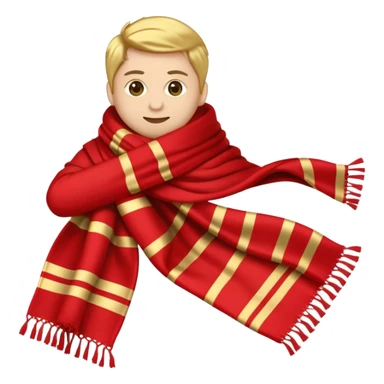 Manchester United emoji, red scarf with gold stripes sticker