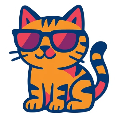 cat wearing sunglasses sticker