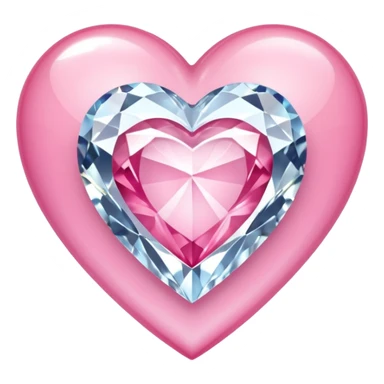 diamond heart with one mini pink heart inside of it  sticker