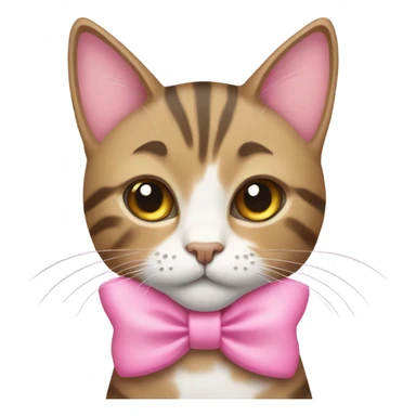 Tabby cat with pink bow sticker