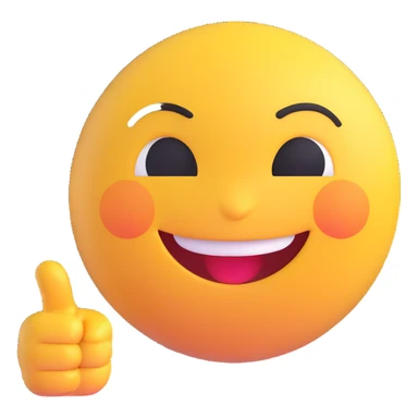 A classic yellow round emoji-style face pointing to itself, with a confident smile, symbolizing "me" or "I am the one". Bright colors, simple cartoon style, centered on a white background sticker