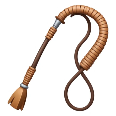 cowboy whip object icon, coiled leather whip, wooden handle, western style, 3D cartoon, mobile game icon style, centered, clean background, soft shadow, no text, no watermark
 sticker