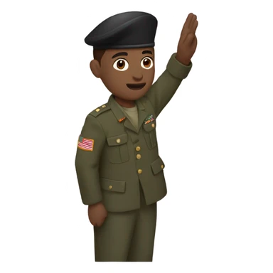soldier saluting maroon beret sticker