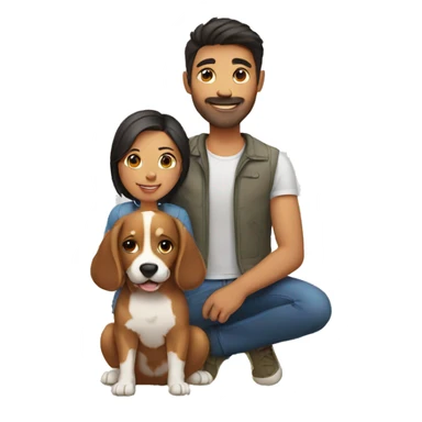 A couple with a dog sticker
