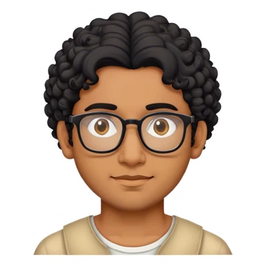 Brahmin indian guy with glasses, curly black hair, and brown skin sticker