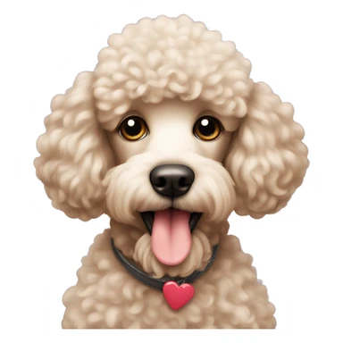 poodle in heart sticker