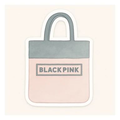 Convert to sticker style with a white border, keep the BLACKPINK-inspired watercolor look. sticker
