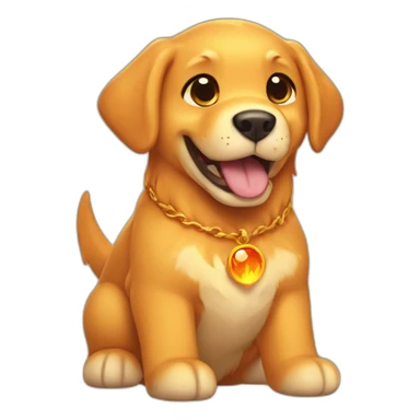 golden retriever mixed with a charizard sticker