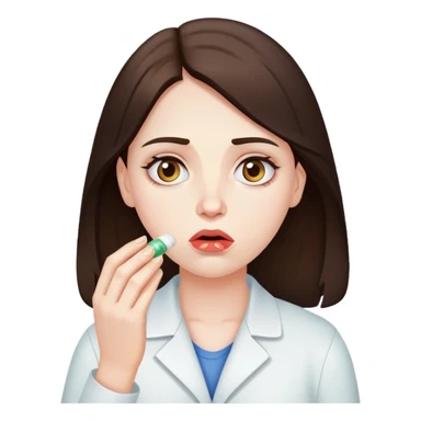 medicine pill eating sad brunette  sticker