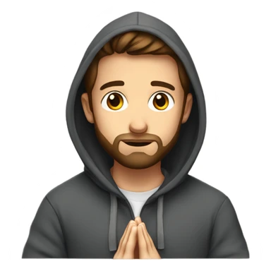 Handsome man with brown hairs and 3 days beard wearing a hoodie as he is praying sticker