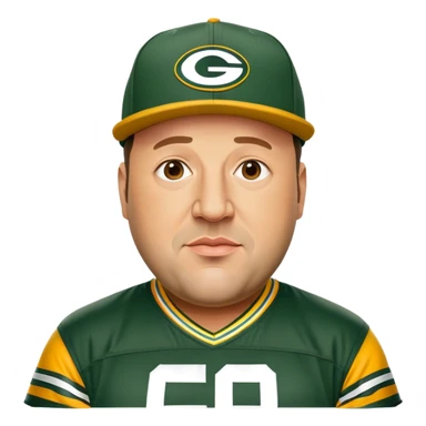 Kevin James as a Green Bay packers fan with a hat on sticker