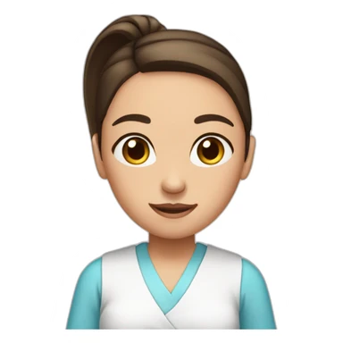 a brunette girl with a ponytail in the hospital sticker