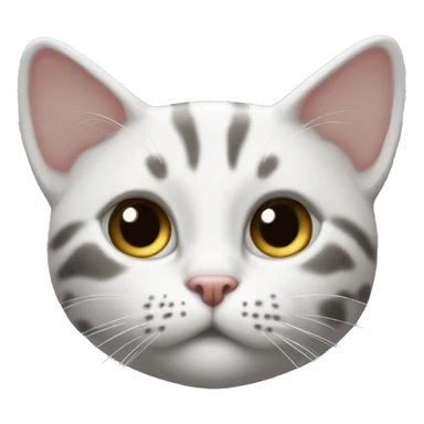 белый котенок с черным пятнышком на лапе и попе sticker