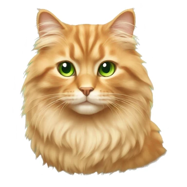 Light orange beige fluffy cat with green eyes sticker