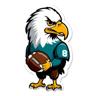 Eagle with football  sticker