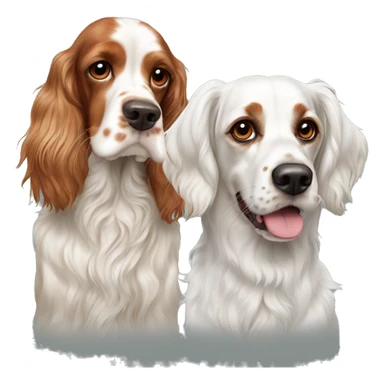 English setter and a Cavalier King Charles dog sticker