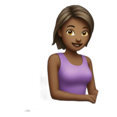 Girl with a credit card in front her computer sticker