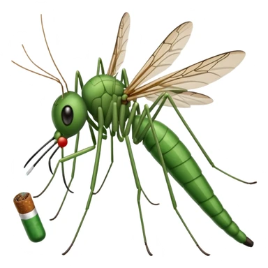 mosquito aedes fumando un cigarro sticker