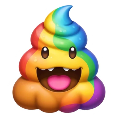 a rainbow poop emoji monster sticker