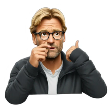 Klopp bring his hand to his lips pleased sticker