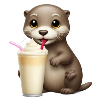 Otter with milk shake  sticker