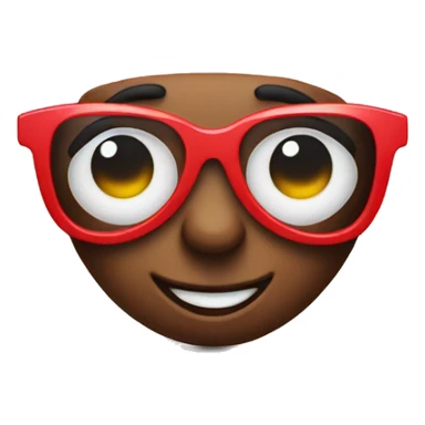 Emoji with heart glasses sticker