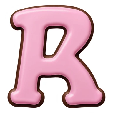 “Single pink bubble letter A, white outline, bottom dipped in chocolate with pink frosting drizzle, kawaii style, glossy, soft shading, clean outline, transparent background, Discord emoji size” sticker