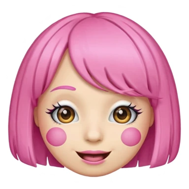 Emoji with lashes and a pink wig  sticker