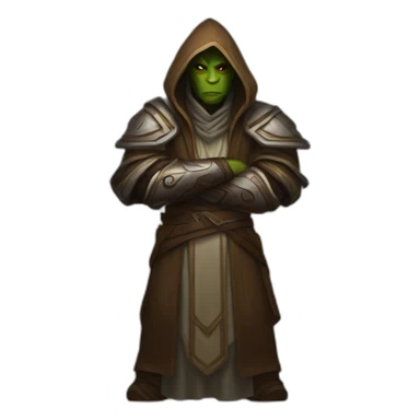 hooded jedi folding arms in world of warcraft sticker