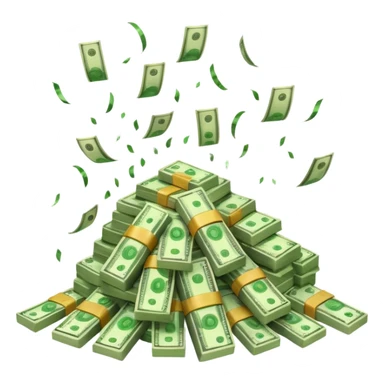 Raining money sticker