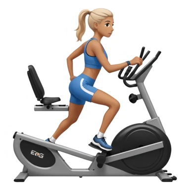 women  workout on erg machine
 sticker