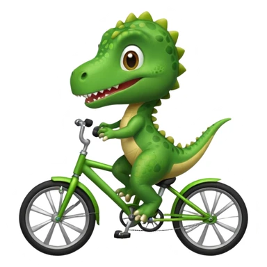 Baby dinosaur riding a bike  sticker